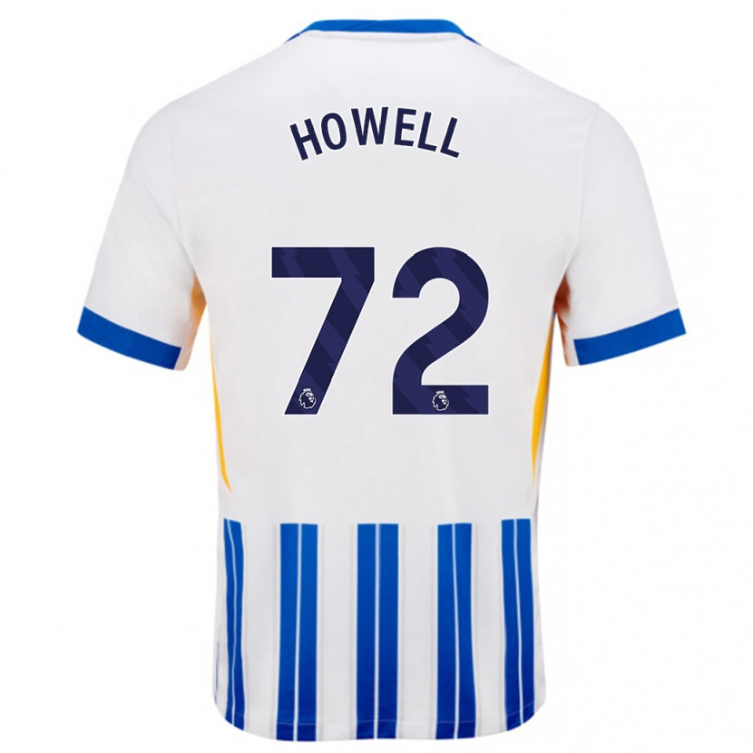 Danxen Kinderen Harry Howell #72 Wit Blauwe Krijtstrepen Thuisshirt Thuistenue 2024/25 T-Shirt