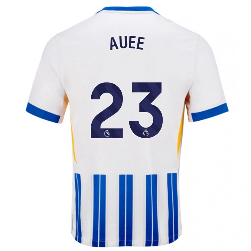 Danxen Kinderen Marit Auée #23 Wit Blauwe Krijtstrepen Thuisshirt Thuistenue 2024/25 T-Shirt