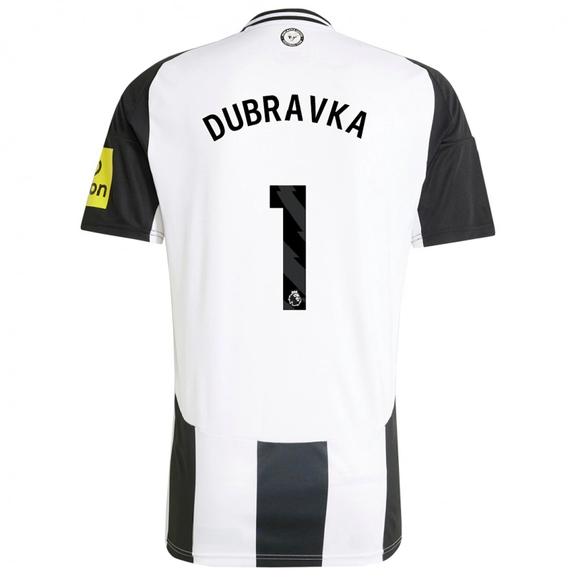 Danxen Kinderen Martin Dúbravka #1 Wit Zwart Thuisshirt Thuistenue 2024/25 T-Shirt