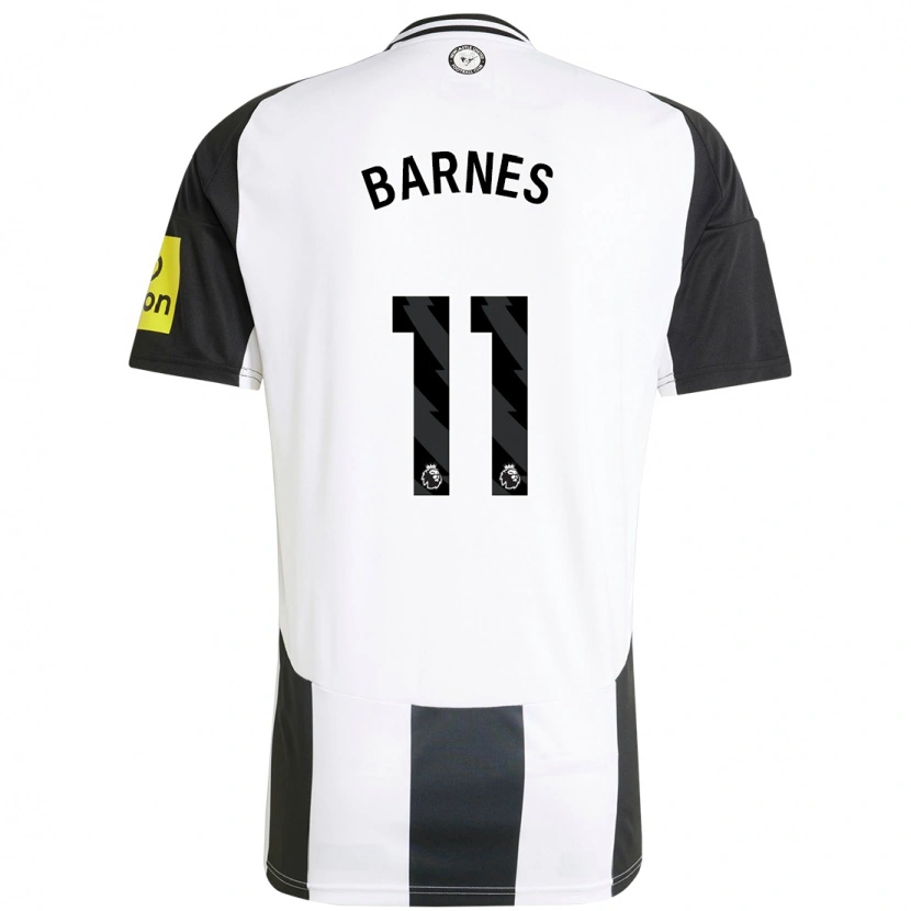 Danxen Kinderen Harvey Barnes #11 Wit Zwart Thuisshirt Thuistenue 2024/25 T-Shirt