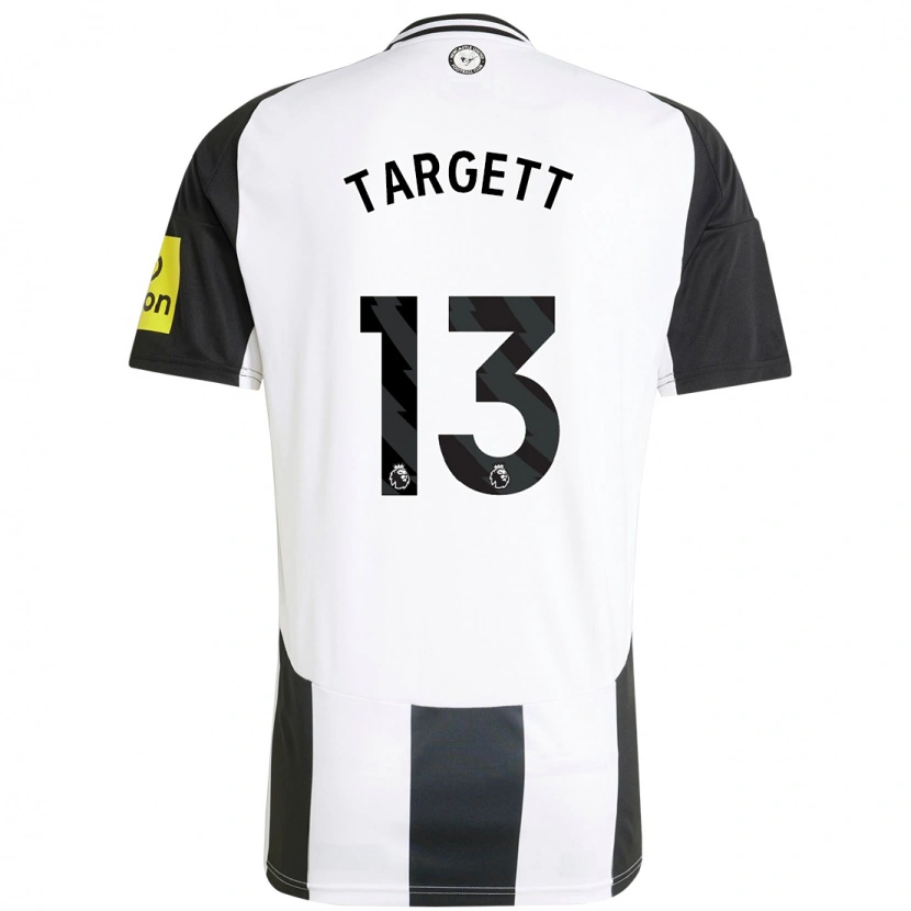 Danxen Kinderen Matt Targett #13 Wit Zwart Thuisshirt Thuistenue 2024/25 T-Shirt