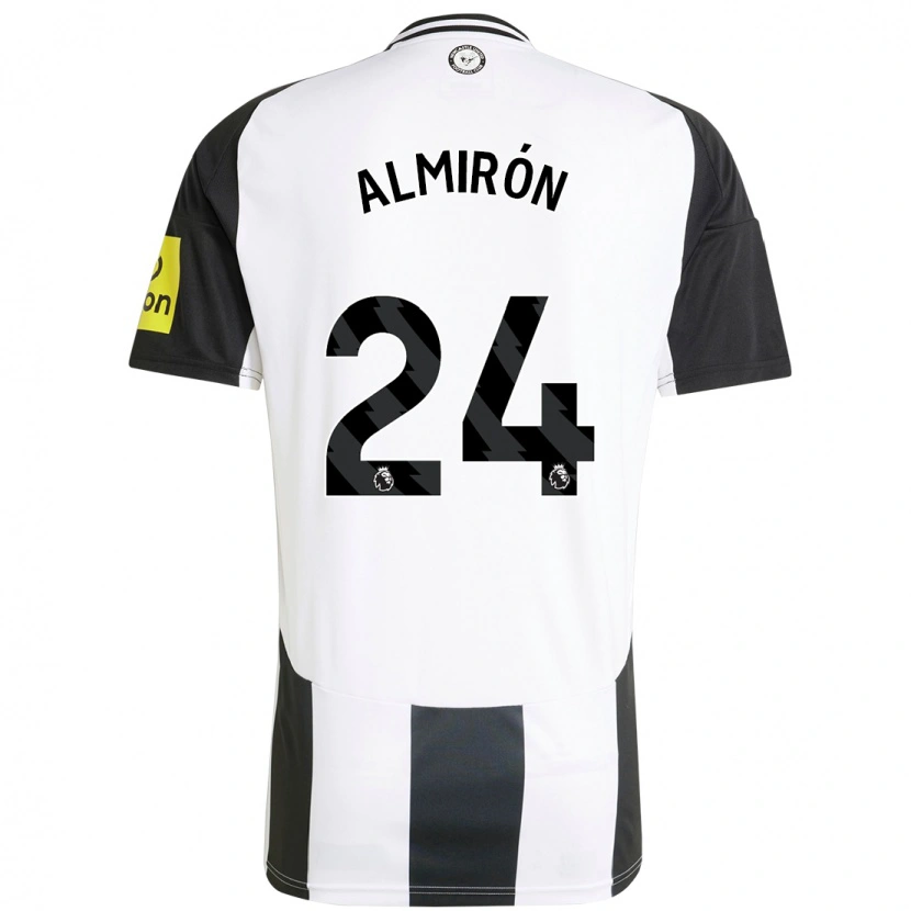 Danxen Kinderen Miguel Almirón #24 Wit Zwart Thuisshirt Thuistenue 2024/25 T-Shirt