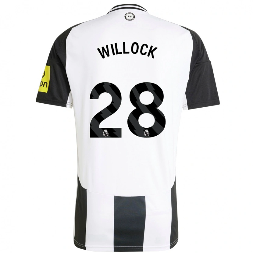 Danxen Kinderen Joe Willock #28 Wit Zwart Thuisshirt Thuistenue 2024/25 T-Shirt