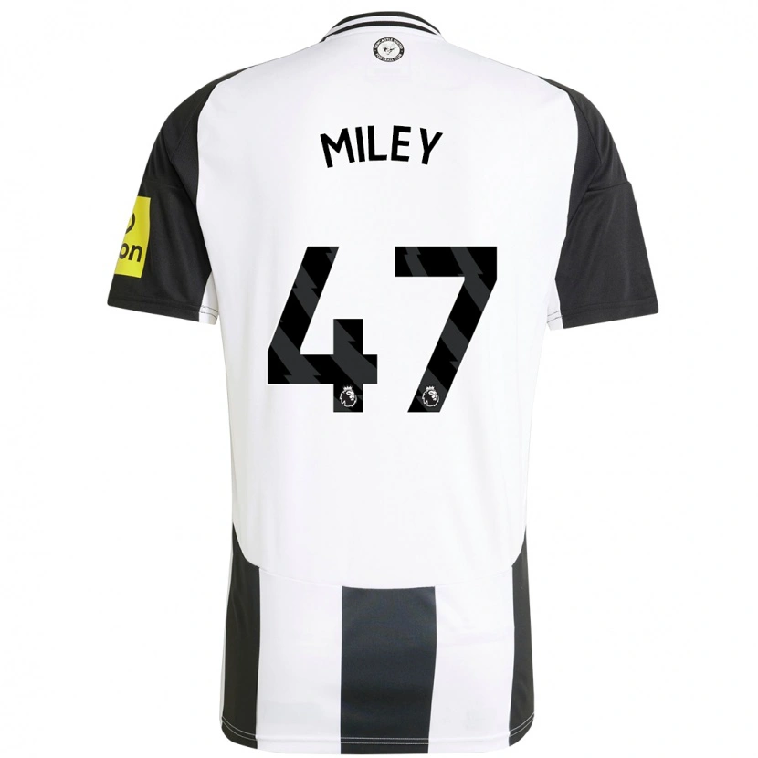 Danxen Kinderen Jamie Miley #47 Wit Zwart Thuisshirt Thuistenue 2024/25 T-Shirt