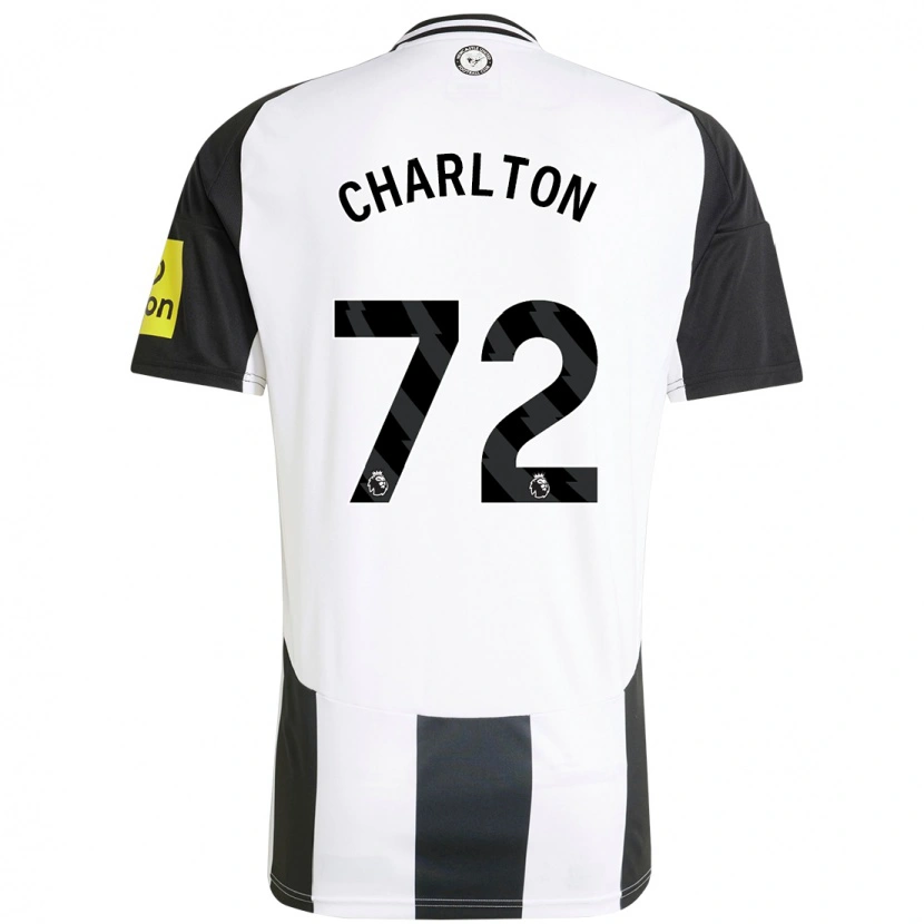 Danxen Kinderen Dylan Charlton #72 Wit Zwart Thuisshirt Thuistenue 2024/25 T-Shirt