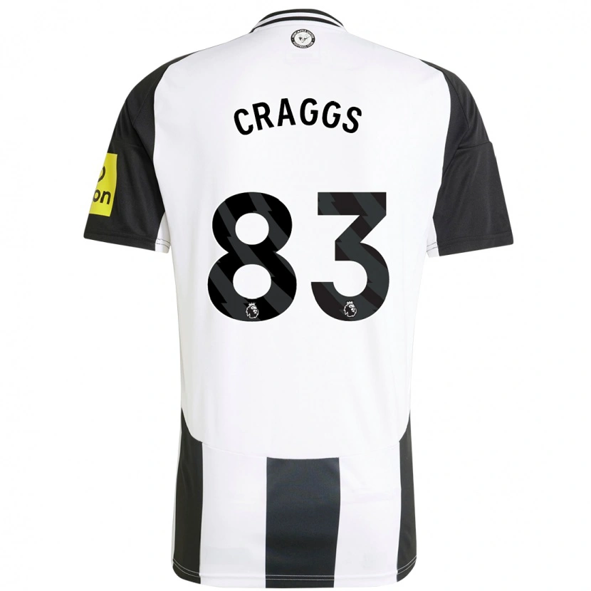 Danxen Kinderen Luke Craggs #83 Wit Zwart Thuisshirt Thuistenue 2024/25 T-Shirt