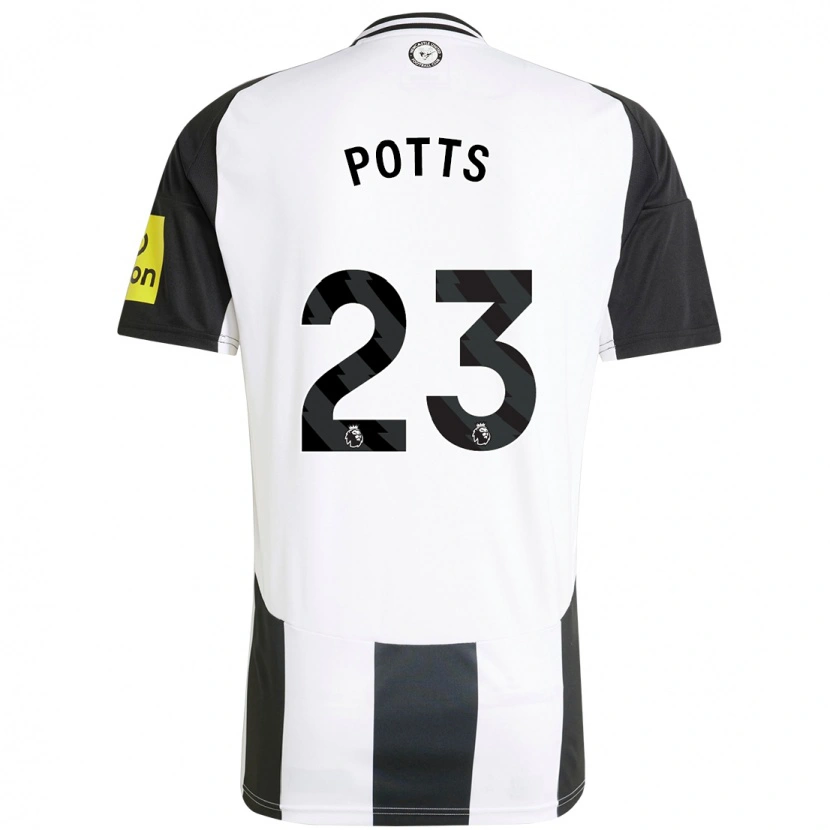 Danxen Kinderen Charlotte Potts #23 Wit Zwart Thuisshirt Thuistenue 2024/25 T-Shirt