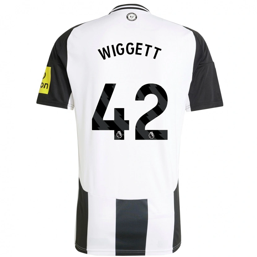 Danxen Kinderen Charlie Wiggett #42 Wit Zwart Thuisshirt Thuistenue 2024/25 T-Shirt