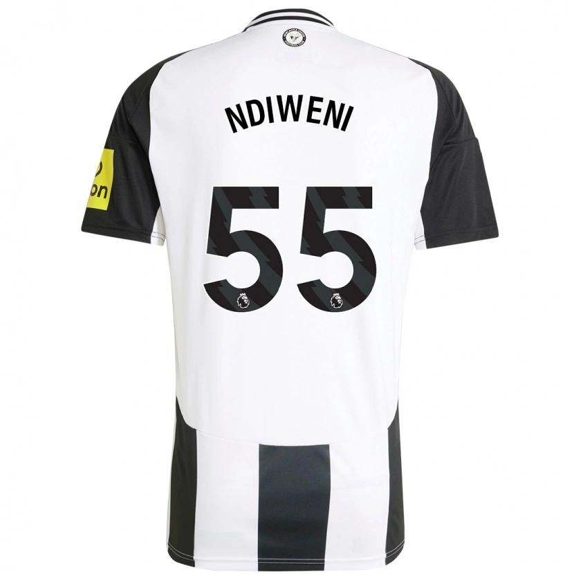 Danxen Kinderen Michael Ndiweni #55 Wit Zwart Thuisshirt Thuistenue 2024/25 T-Shirt