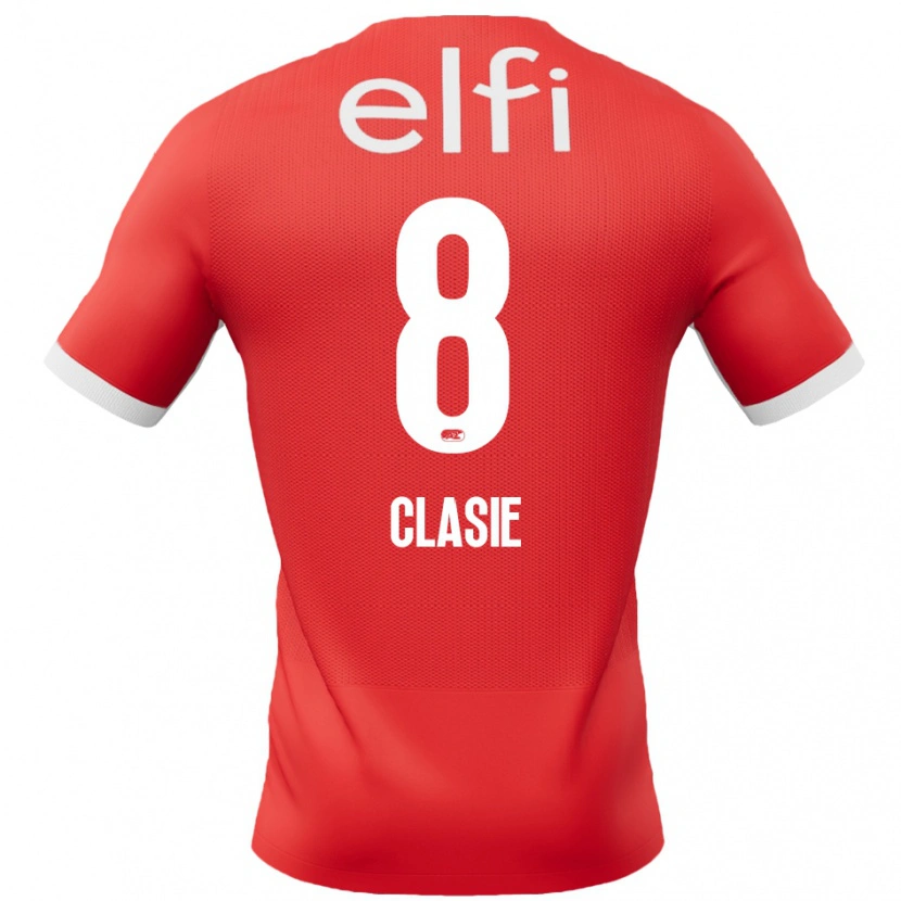 Danxen Kinderen Jordy Clasie #8 Rood Wit Thuisshirt Thuistenue 2024/25 T-Shirt