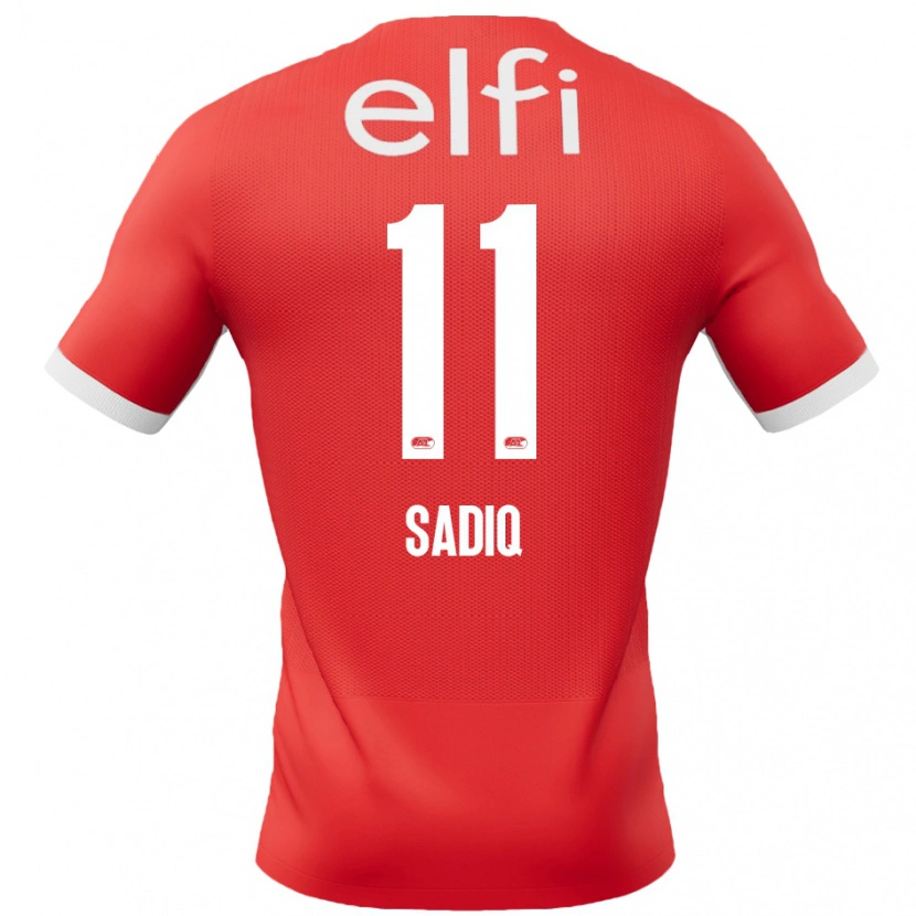 Danxen Kinderen Ibrahim Sadiq #11 Rood Wit Thuisshirt Thuistenue 2024/25 T-Shirt