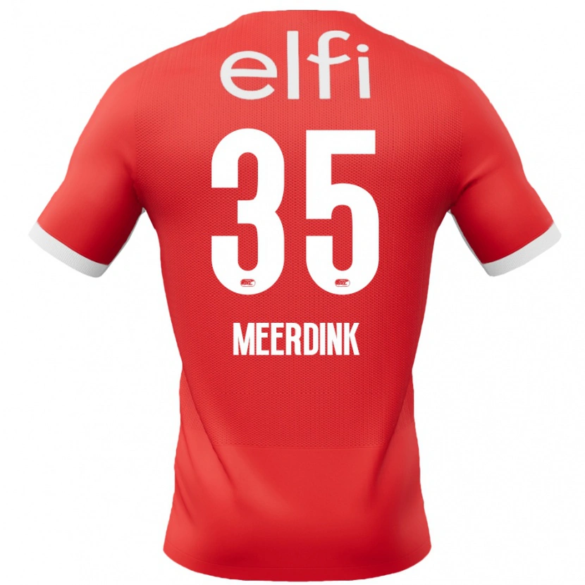 Danxen Kinderen Mexx Meerdink #35 Rood Wit Thuisshirt Thuistenue 2024/25 T-Shirt