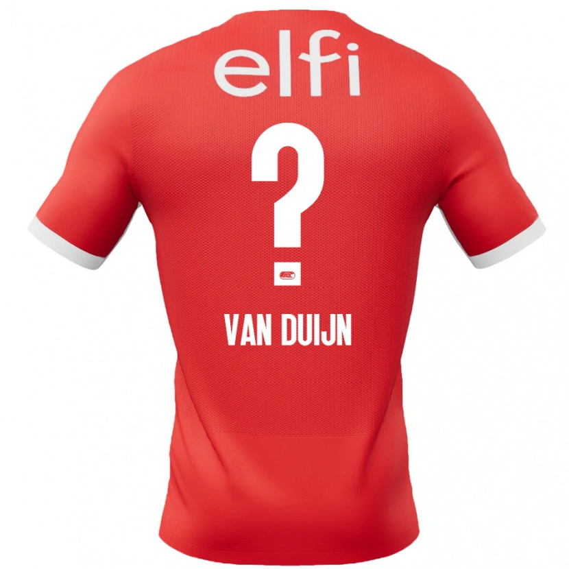 Danxen Kinderen Sem Van Duijn #0 Rood Wit Thuisshirt Thuistenue 2024/25 T-Shirt