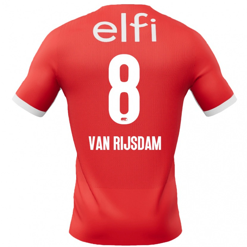 Danxen Kinderen Julian Van Rijsdam #8 Rood Wit Thuisshirt Thuistenue 2024/25 T-Shirt