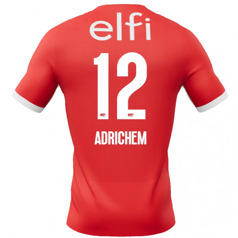 Danxen Kinderen Mees Adrichem #12 Rood Wit Thuisshirt Thuistenue 2024/25 T-Shirt