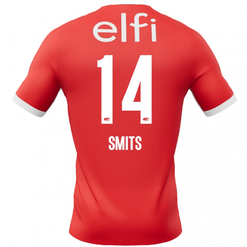 Danxen Kinderen Anthony Smits #14 Rood Wit Thuisshirt Thuistenue 2024/25 T-Shirt