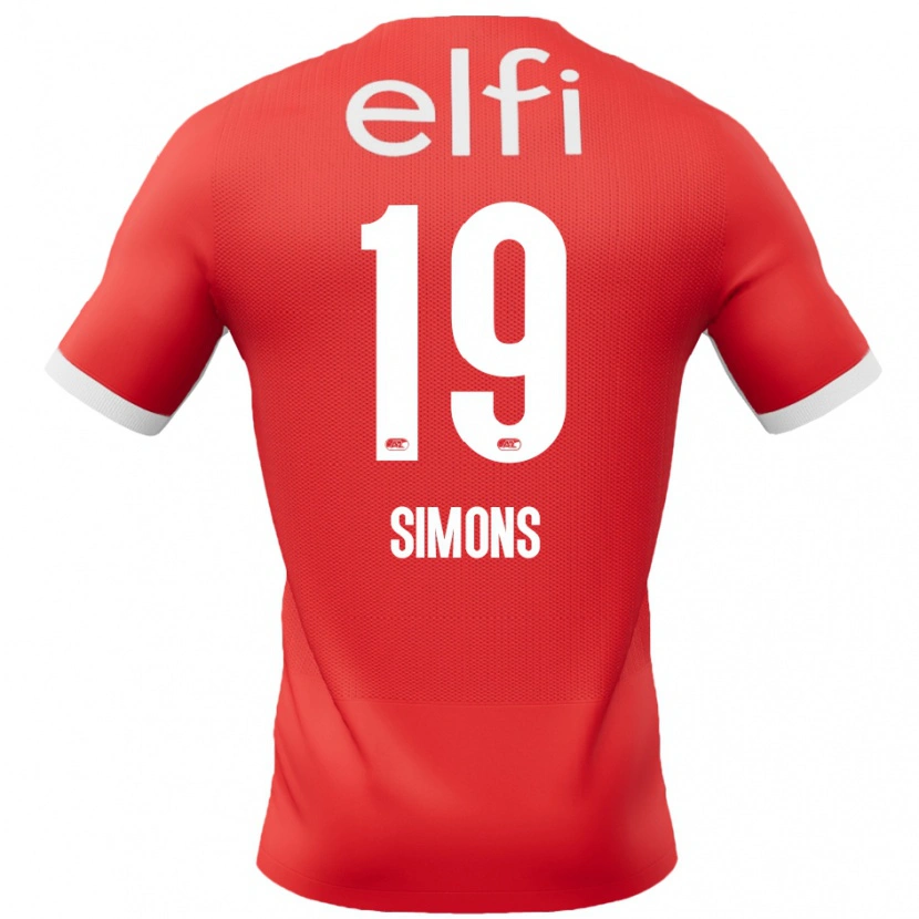 Danxen Kinderen Saviola Simons #19 Rood Wit Thuisshirt Thuistenue 2024/25 T-Shirt