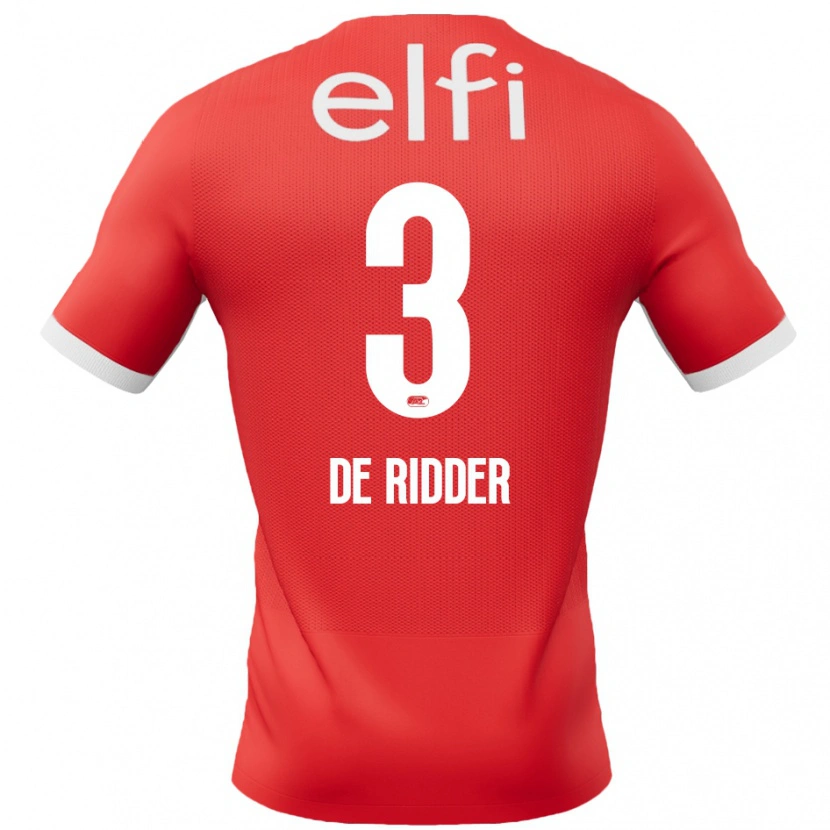 Danxen Kinderen Djoeke De Ridder #3 Rood Wit Thuisshirt Thuistenue 2024/25 T-Shirt