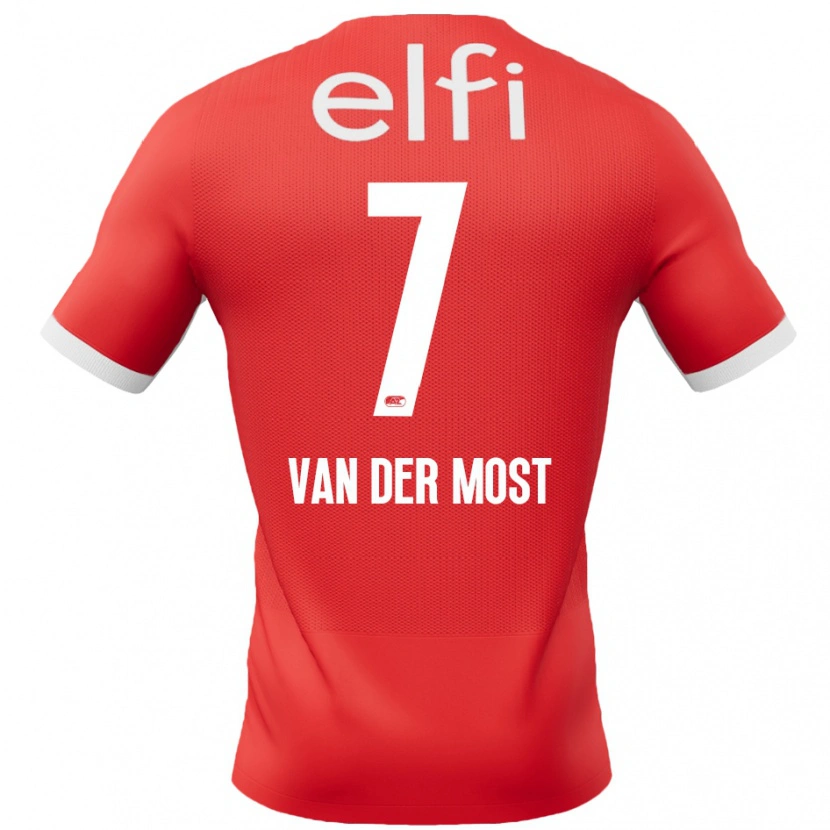 Danxen Kinderen Veerle Van Der Most #7 Rood Wit Thuisshirt Thuistenue 2024/25 T-Shirt