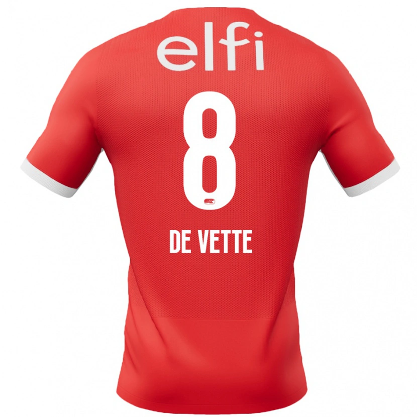 Danxen Kinderen Manique De Vette #8 Rood Wit Thuisshirt Thuistenue 2024/25 T-Shirt