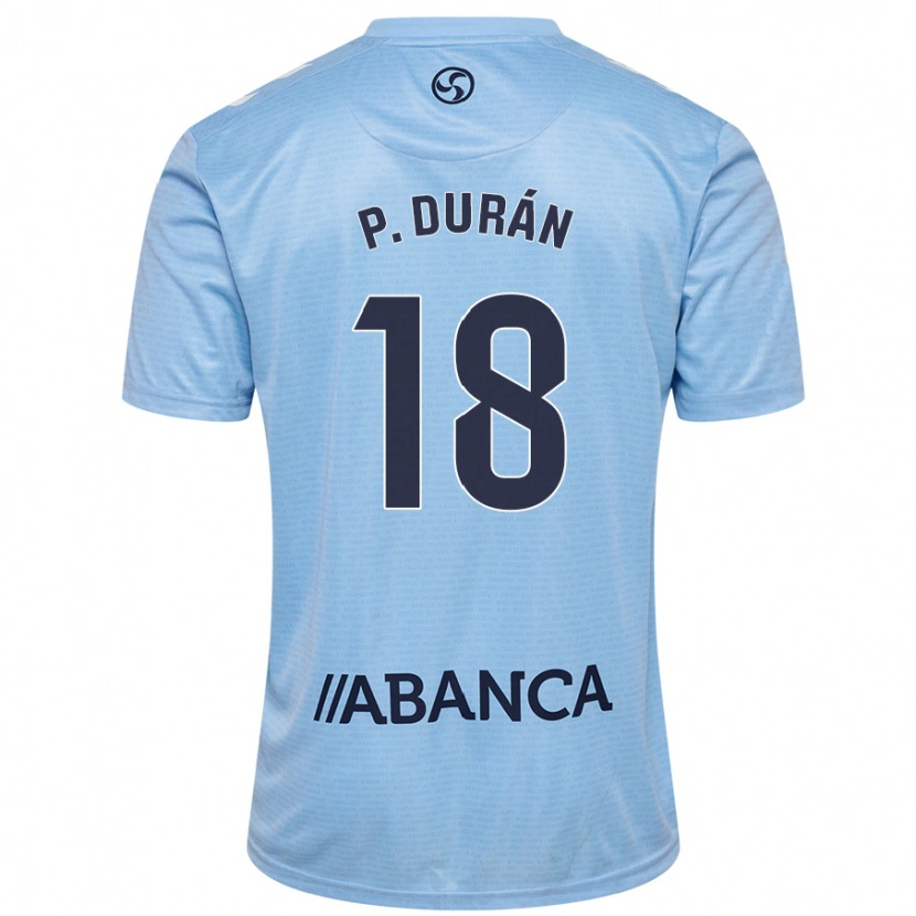 Danxen Kinderen Pablo Durán #18 Hemelsblauw Thuisshirt Thuistenue 2024/25 T-Shirt