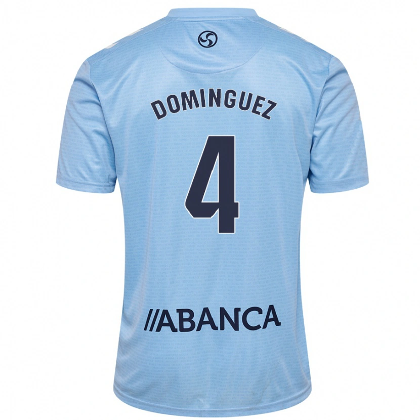 Danxen Kinderen Javi Domínguez #4 Hemelsblauw Thuisshirt Thuistenue 2024/25 T-Shirt