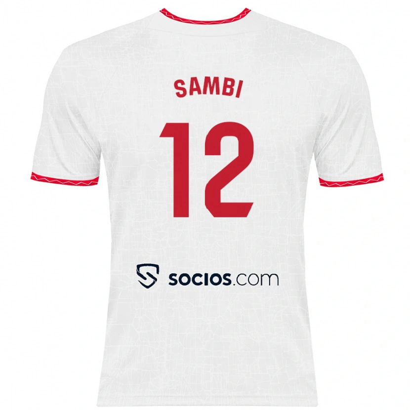 Danxen Kinderen Albert Sambi Lokonga #12 Wit Rood Thuisshirt Thuistenue 2024/25 T-Shirt