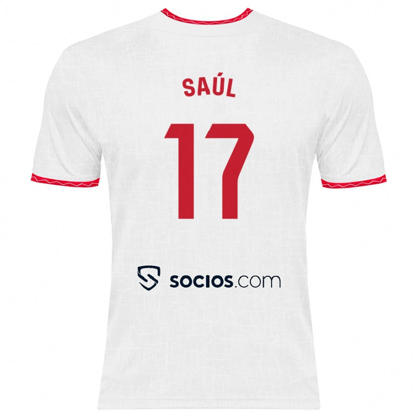 Danxen Kinderen Saúl Ñíguez #17 Wit Rood Thuisshirt Thuistenue 2024/25 T-Shirt