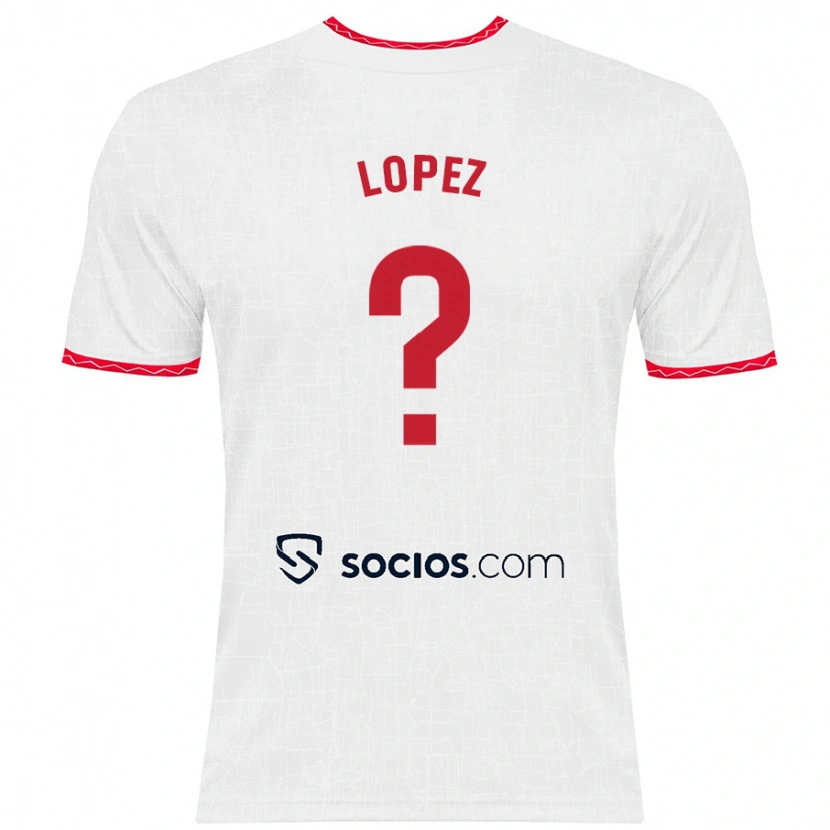 Danxen Kinderen David López #0 Wit Rood Thuisshirt Thuistenue 2024/25 T-Shirt