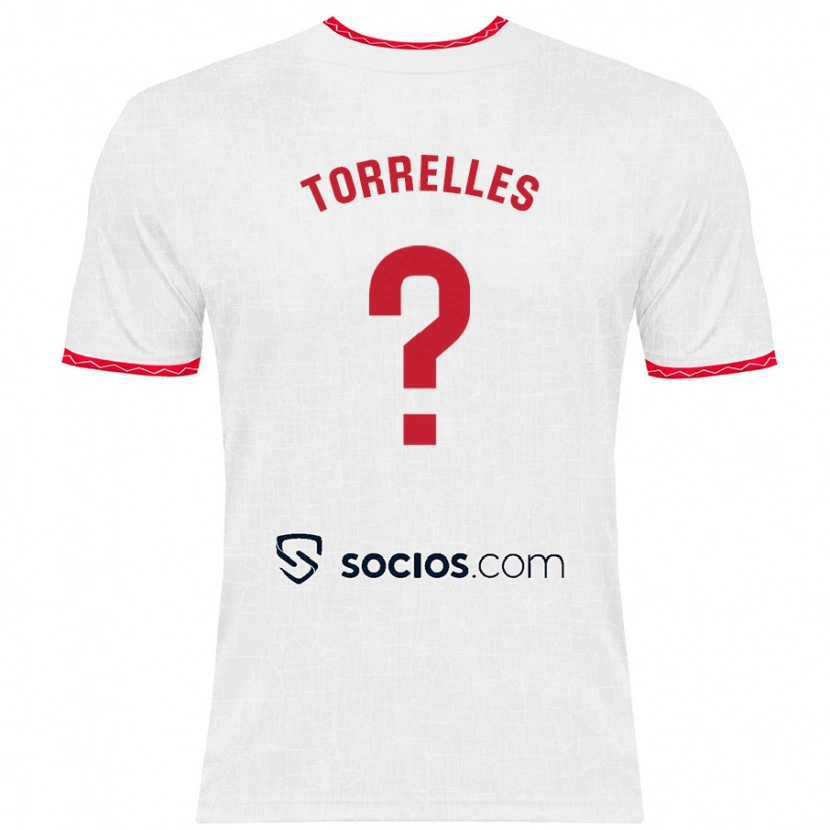 Danxen Kinderen Genís Torrelles #0 Wit Rood Thuisshirt Thuistenue 2024/25 T-Shirt