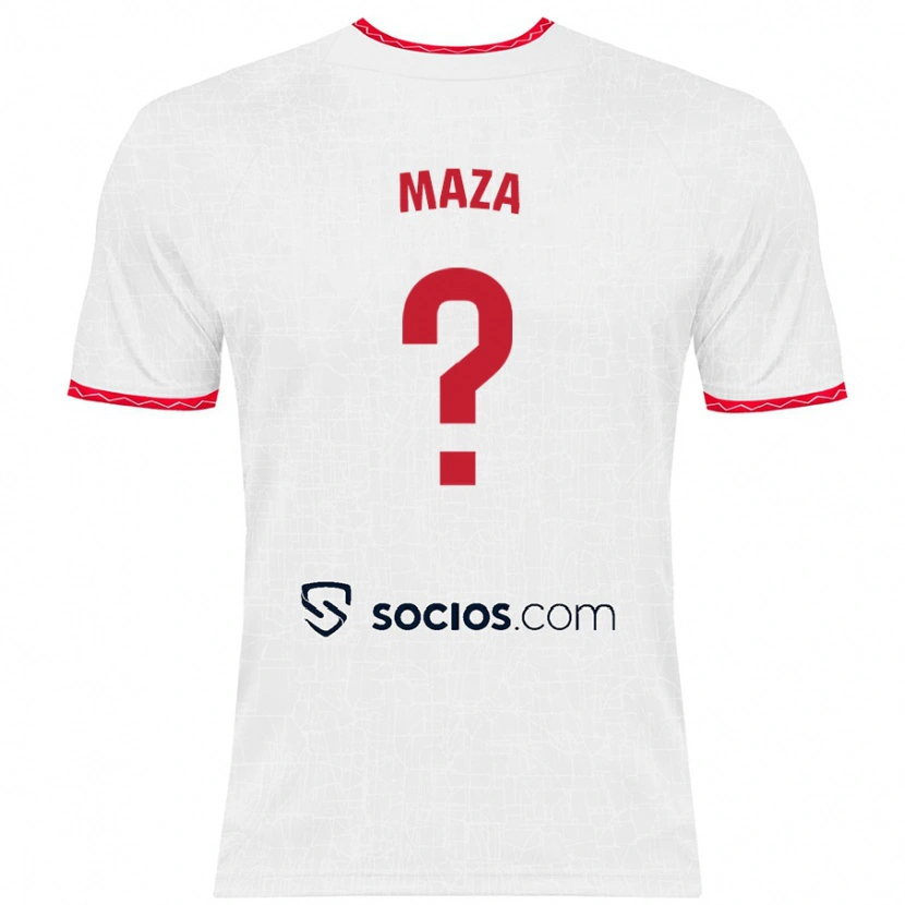 Danxen Kinderen Manuel Maza #0 Wit Rood Thuisshirt Thuistenue 2024/25 T-Shirt