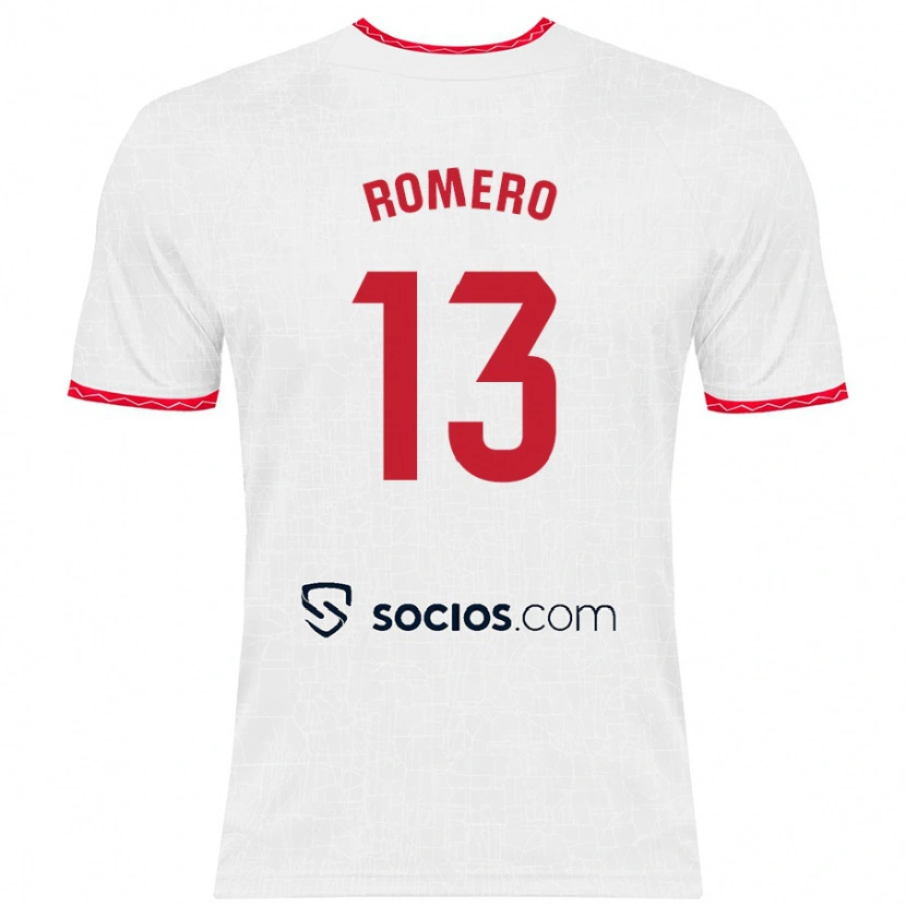 Danxen Kinderen Rafael Romero #13 Wit Rood Thuisshirt Thuistenue 2024/25 T-Shirt