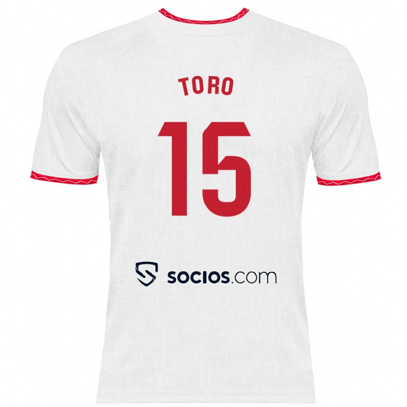 Danxen Kinderen Juanan Toro #15 Wit Rood Thuisshirt Thuistenue 2024/25 T-Shirt