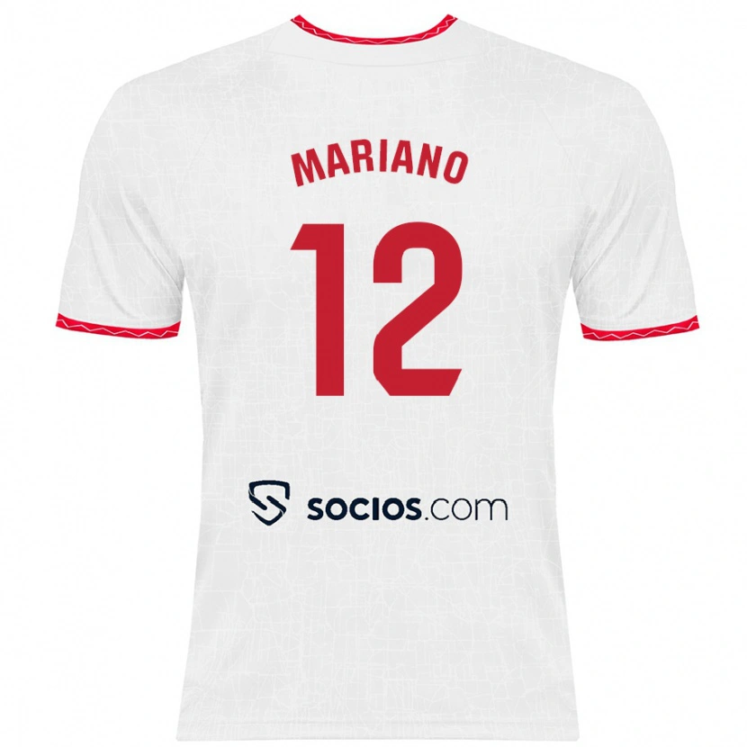 Danxen Kinderen Mariano Díaz #12 Wit Rood Thuisshirt Thuistenue 2024/25 T-Shirt