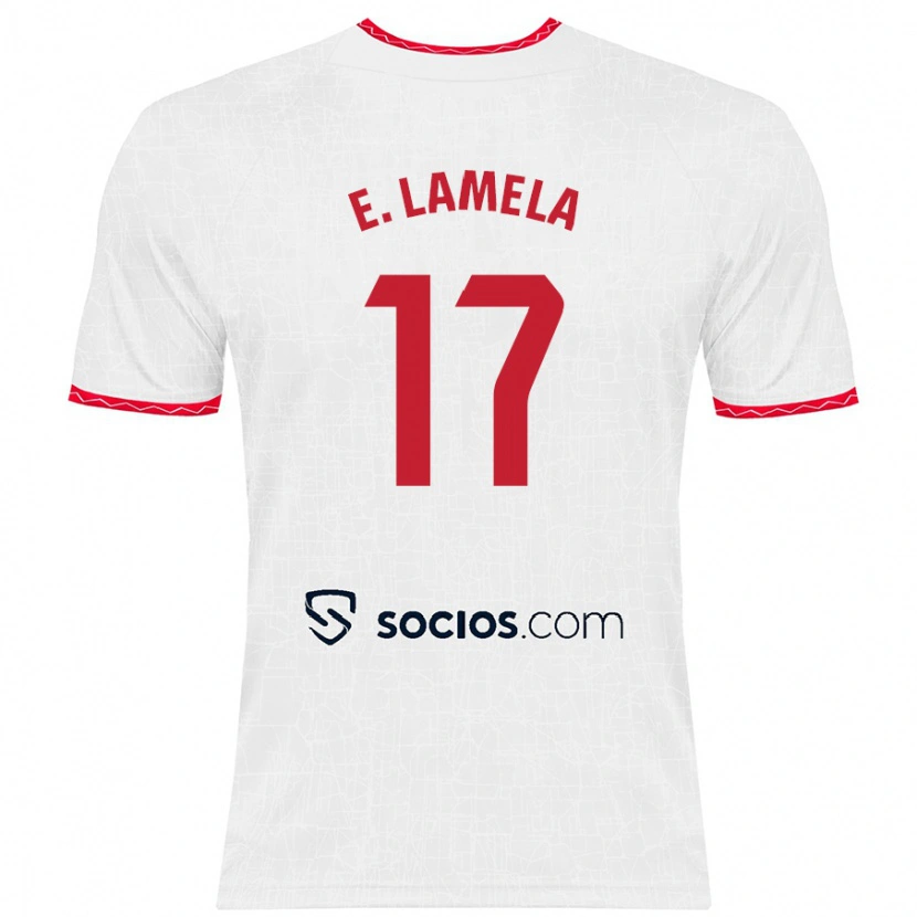 Danxen Kinderen Erik Lamela #17 Wit Rood Thuisshirt Thuistenue 2024/25 T-Shirt