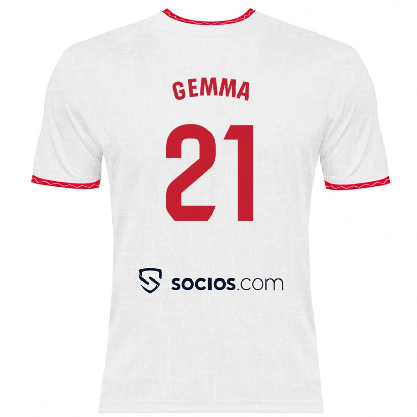 Danxen Kinderen Gemma Gili Giner #21 Wit Rood Thuisshirt Thuistenue 2024/25 T-Shirt