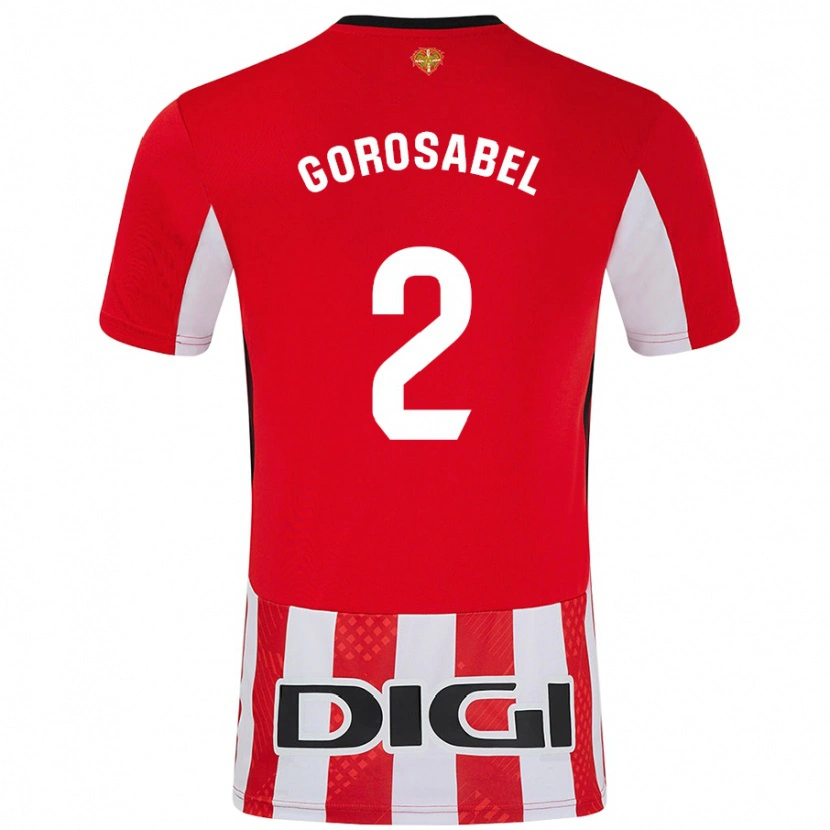 Danxen Kinderen Andoni Gorosabel #2 Rood Wit Thuisshirt Thuistenue 2024/25 T-Shirt