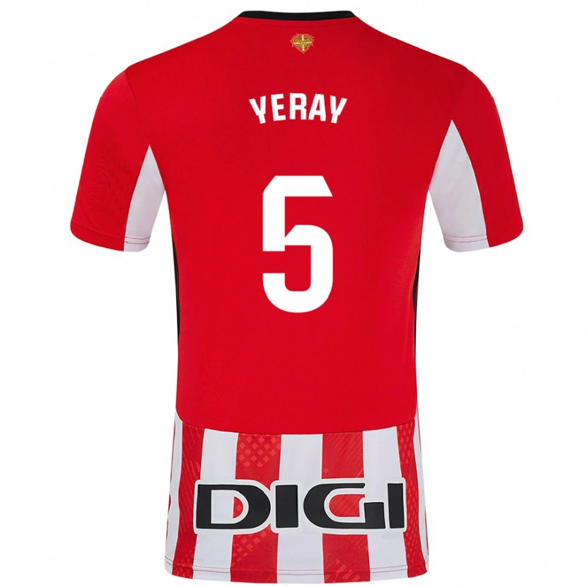 Danxen Kinderen Yeray Álvarez #5 Rood Wit Thuisshirt Thuistenue 2024/25 T-Shirt