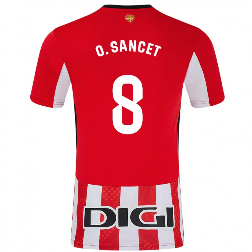 Danxen Kinderen Oihan Sancet #8 Rood Wit Thuisshirt Thuistenue 2024/25 T-Shirt