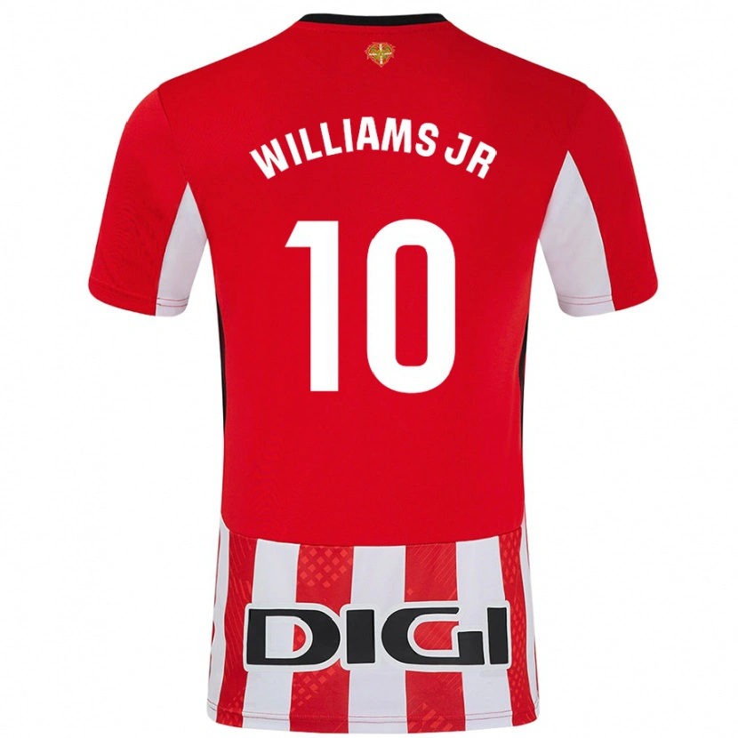 Danxen Kinderen Nico Williams #10 Rood Wit Thuisshirt Thuistenue 2024/25 T-Shirt