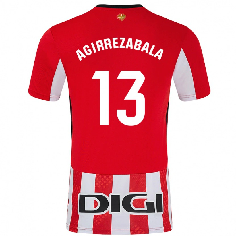 Danxen Kinderen Julen Agirrezabala #13 Rood Wit Thuisshirt Thuistenue 2024/25 T-Shirt