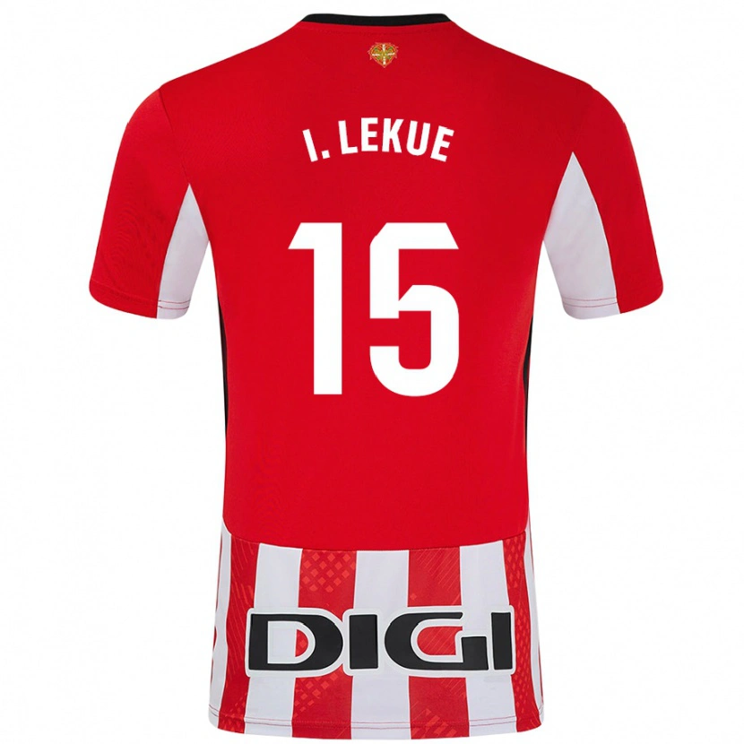 Danxen Kinderen Iñigo Lekue #15 Rood Wit Thuisshirt Thuistenue 2024/25 T-Shirt