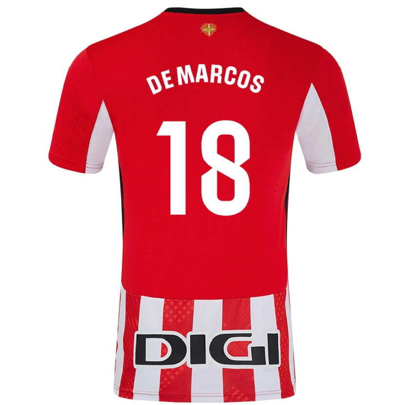 Danxen Kinderen Óscar De Marcos #18 Rood Wit Thuisshirt Thuistenue 2024/25 T-Shirt