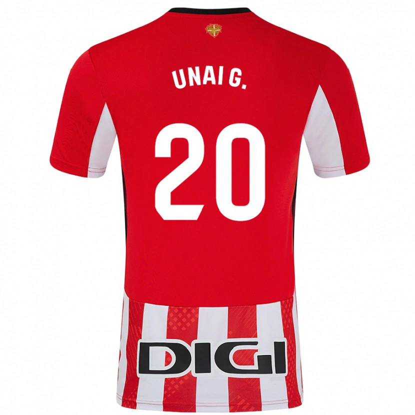 Danxen Kinderen Unai Gómez #20 Rood Wit Thuisshirt Thuistenue 2024/25 T-Shirt