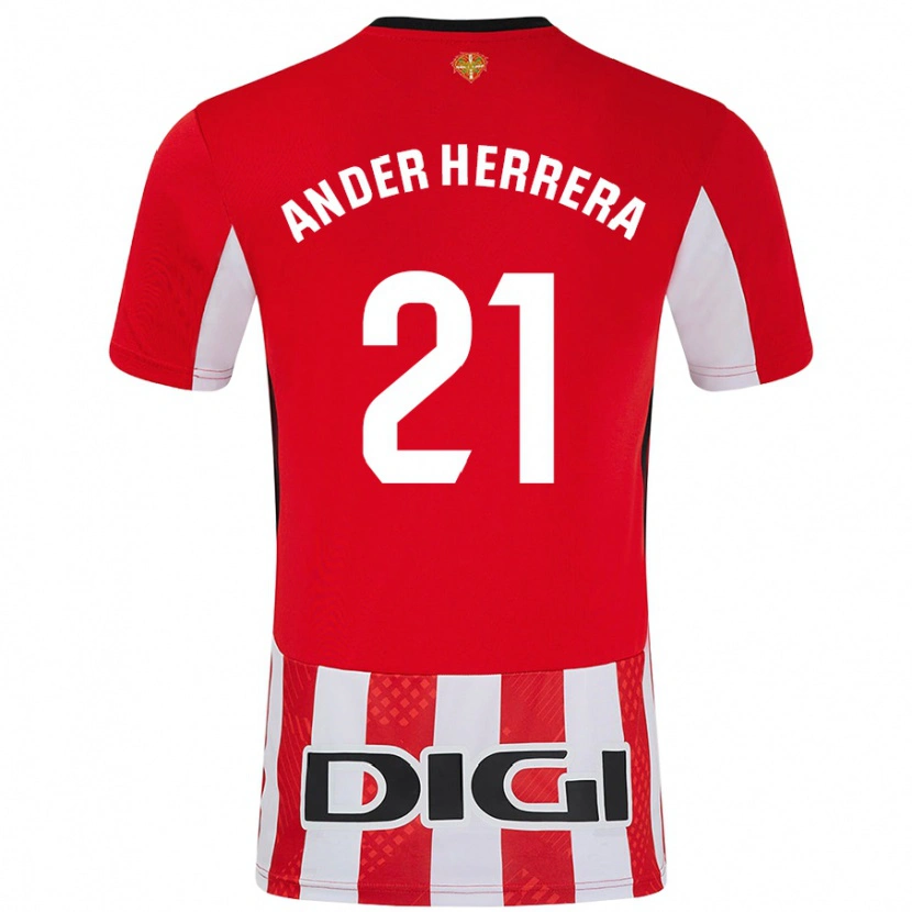 Danxen Kinderen Ander Herrera #21 Rood Wit Thuisshirt Thuistenue 2024/25 T-Shirt