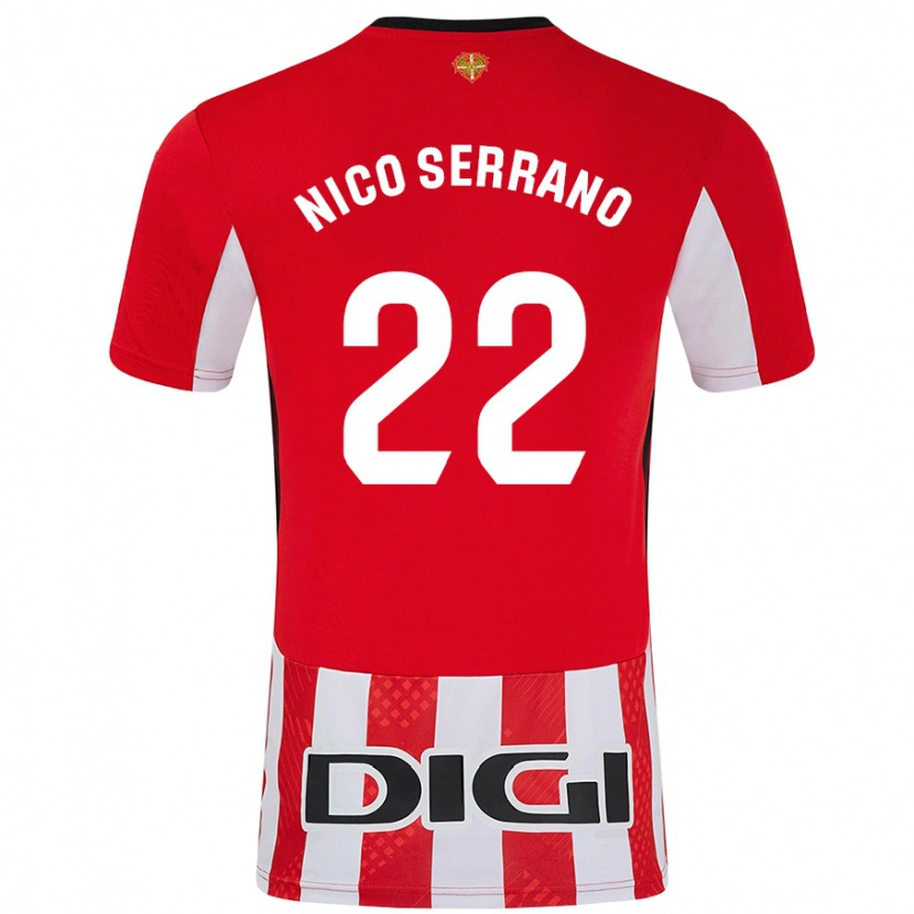 Danxen Kinderen Nico Serrano #22 Rood Wit Thuisshirt Thuistenue 2024/25 T-Shirt