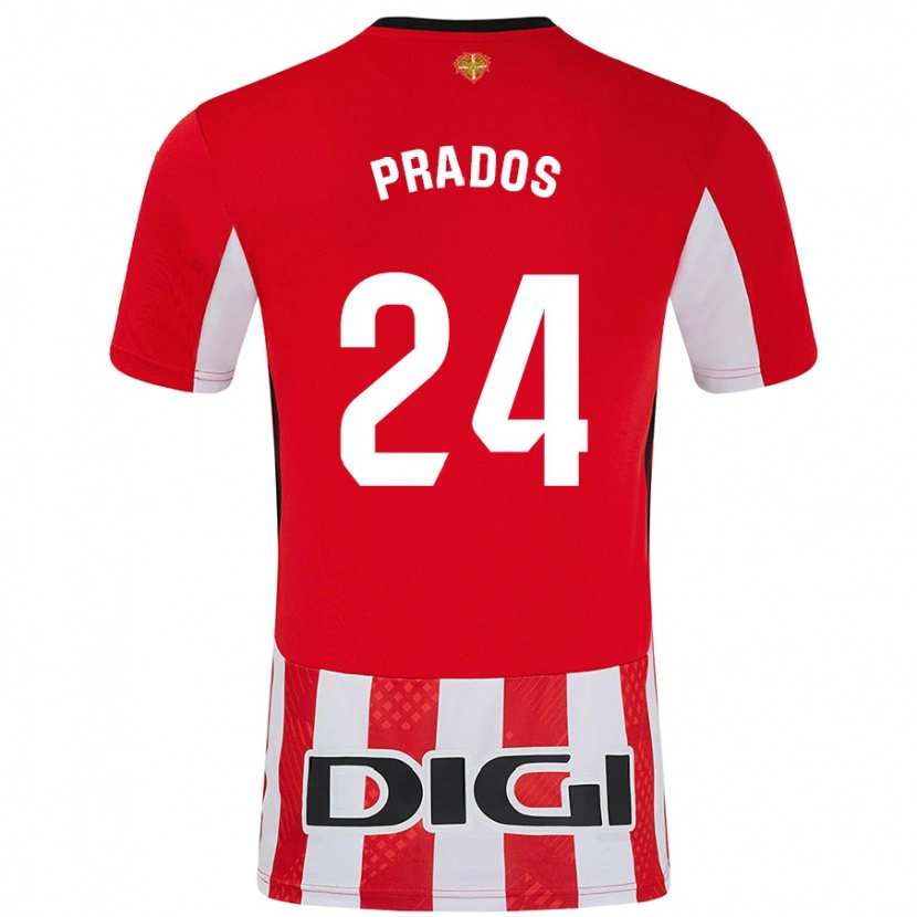 Danxen Kinderen Beñat Prados #24 Rood Wit Thuisshirt Thuistenue 2024/25 T-Shirt