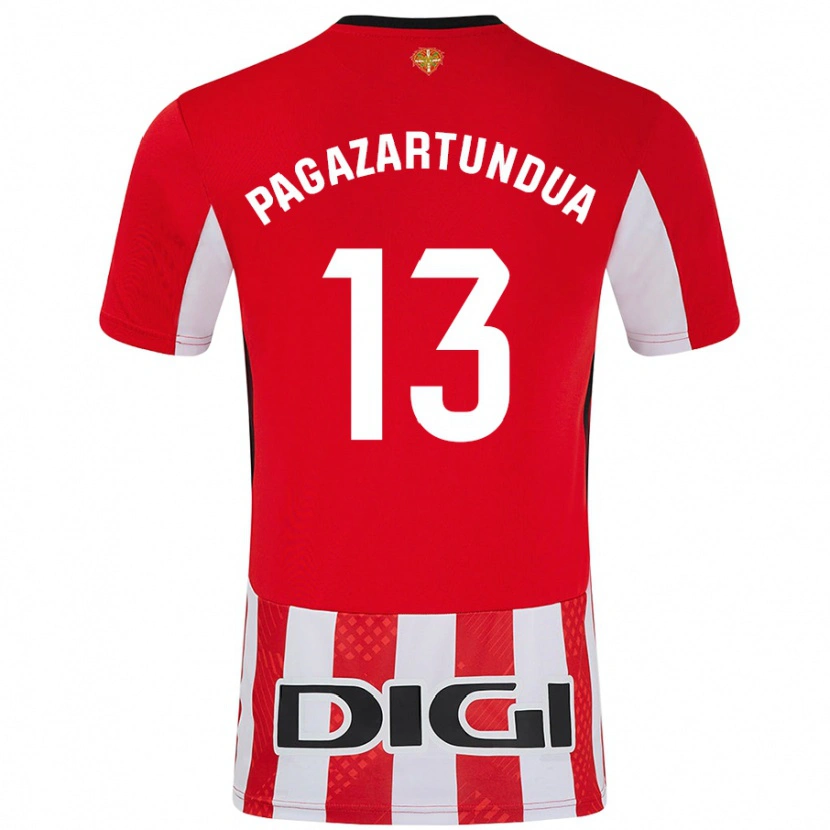 Danxen Kinderen Iker Pagazartundua #13 Rood Wit Thuisshirt Thuistenue 2024/25 T-Shirt