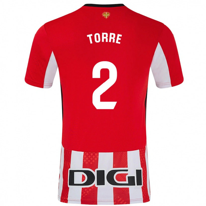 Danxen Kinderen Maddi Torre #2 Rood Wit Thuisshirt Thuistenue 2024/25 T-Shirt