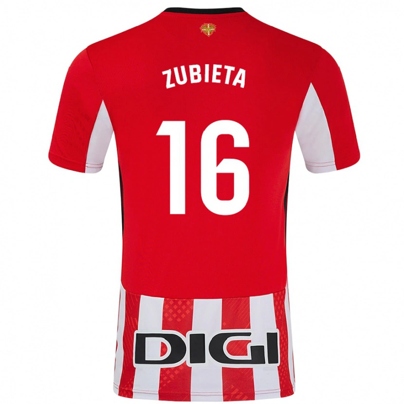 Danxen Kinderen Maite Zubieta #16 Rood Wit Thuisshirt Thuistenue 2024/25 T-Shirt